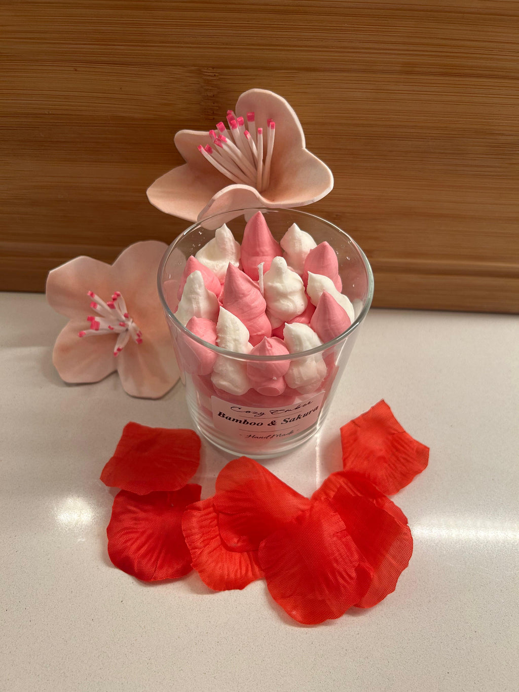 Vela Bambú y Flor de Cerezo 🎍🌸