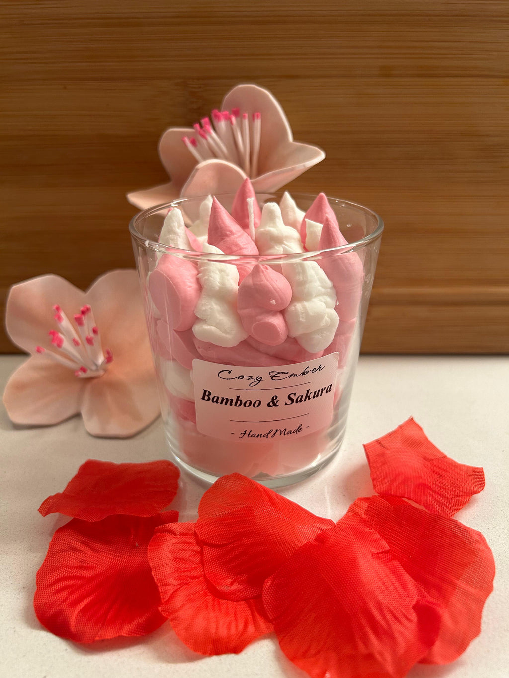 Vela Bambú y Flor de Cerezo 🎍🌸